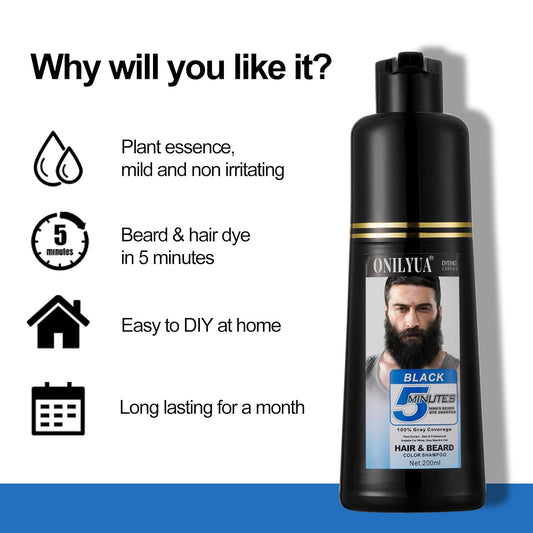 MOKERU 5IN1 HAIR COLOR SHAMPOO JUST FOR MEN, 200ML